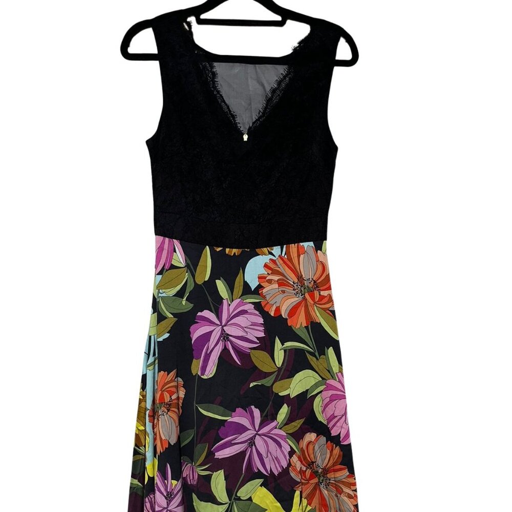 NWT Trina Turk Lace and Floral Midi-Dress